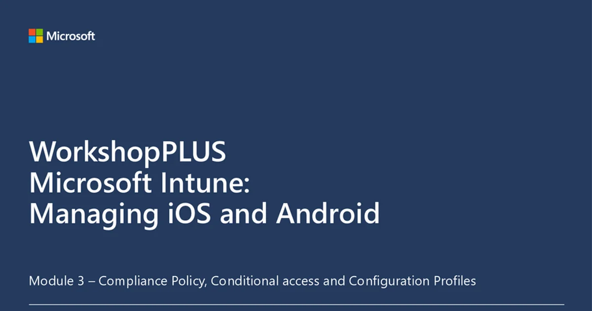 Microsoft Intune iOS Android Management, Microsoft | Algor Library
