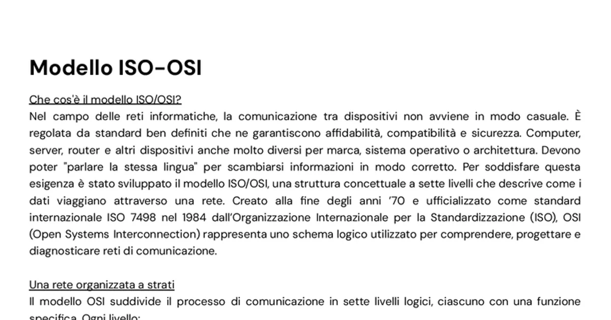 Modello Iso-osi, Informatica | Algor Library