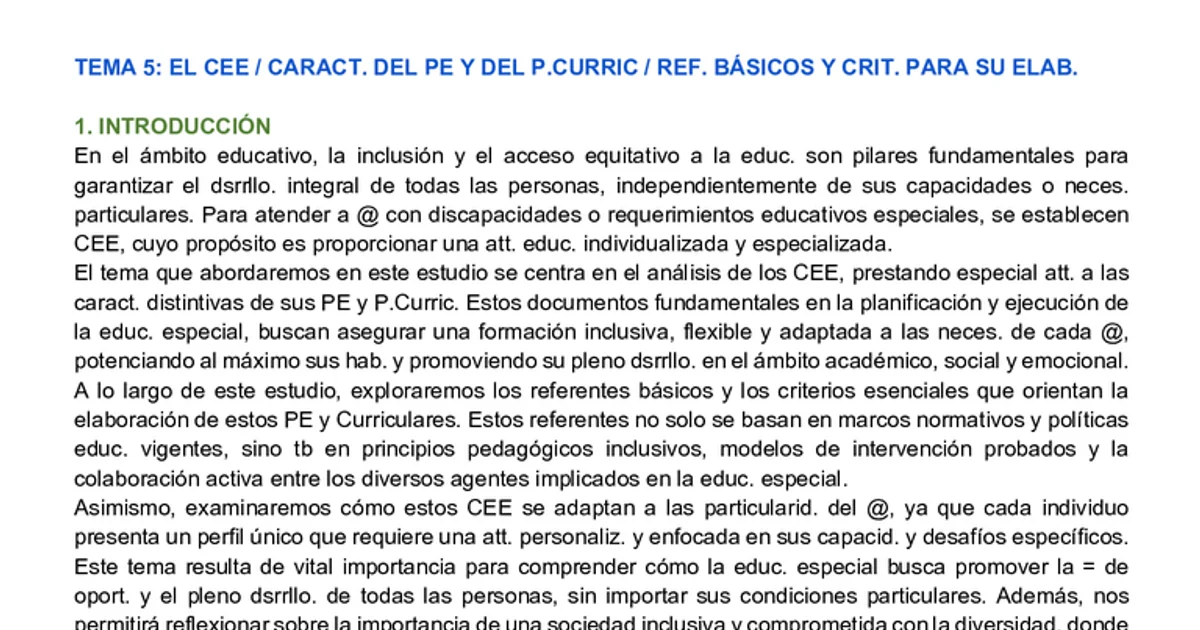 Tema 5, CEE, Planes Educativos y Curriculares | Algor Library