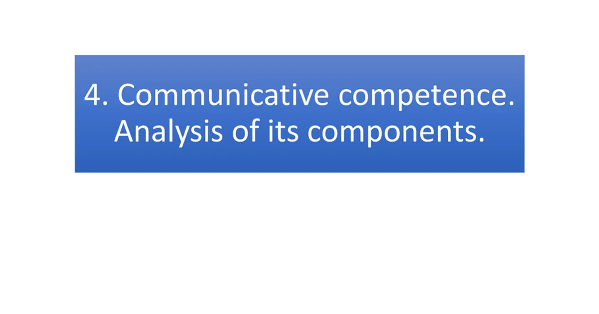Communicative Competence Analysis | Algor Library