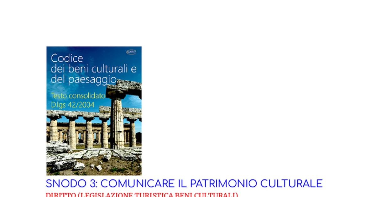 codice beni culturali e del paesaggio